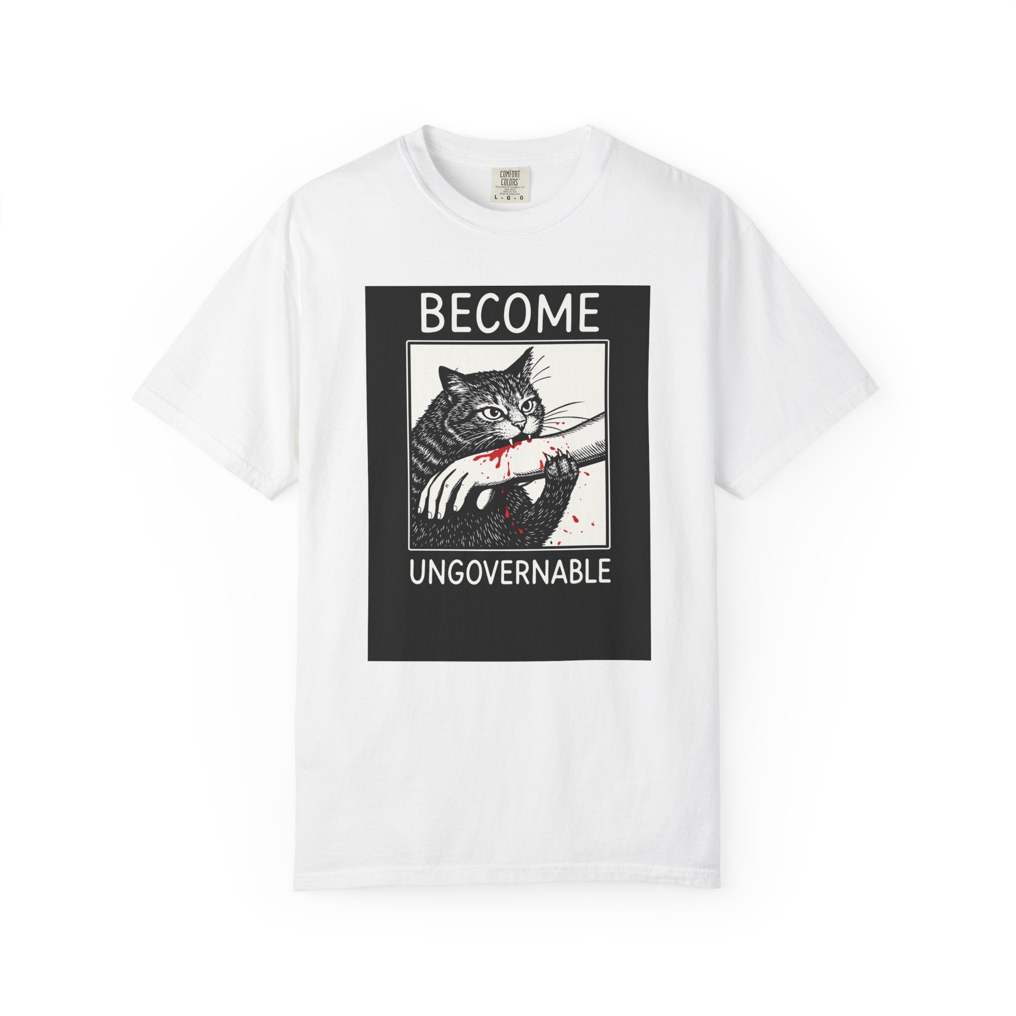 T-Shirt — "Become Ungovernable" Cat Graphic Tee