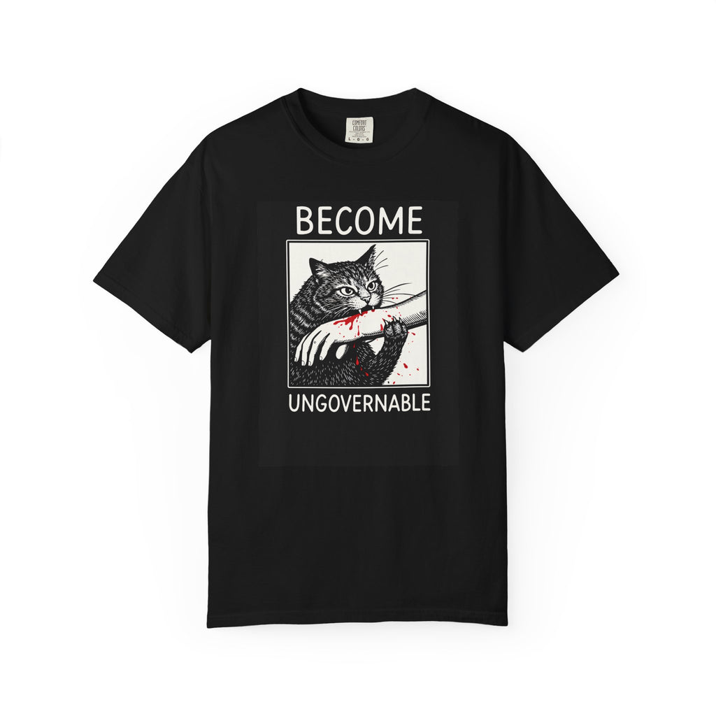 T-Shirt — "Become Ungovernable" Cat Graphic Tee