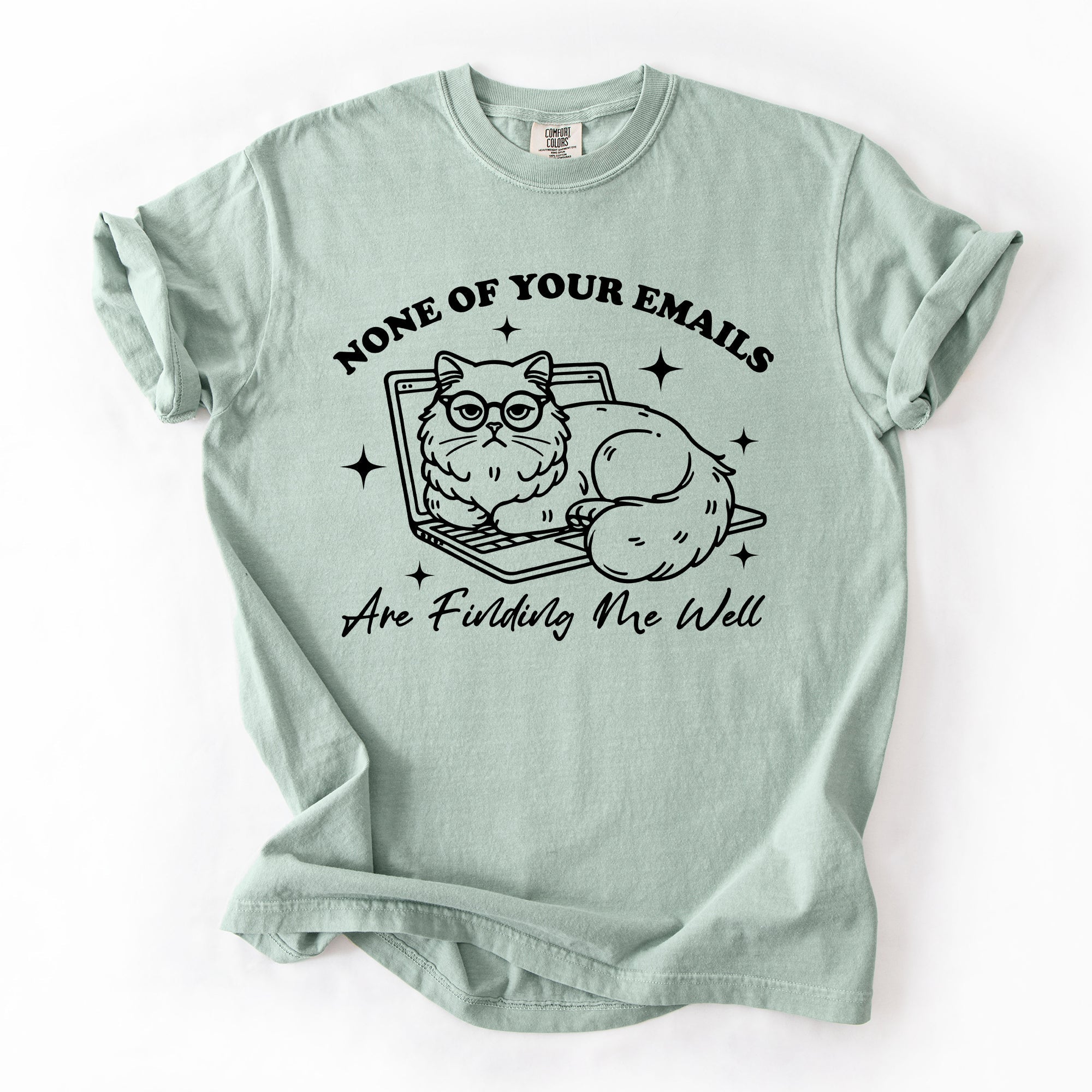 None Of Your Emails Are Finding Me Well, Cat, Work, Office, Funny, Sassy, Sarcastic Tshirt Comfort Colors T-Shirt